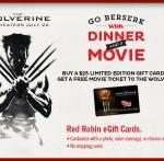 Free "Wolverine" Ticket with Gift Card Purchase