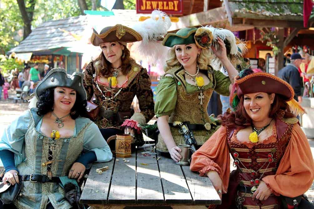 Kansas City Ren Fest - four women dressed in 16th century costumes