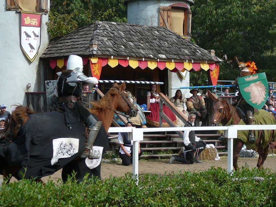 Kansas City Renaissance Festival - two people jousting on horses