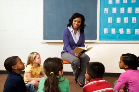Science City Teacher Appreciation Weekend - teacher reading to students