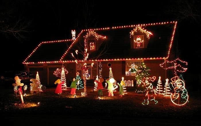 Candy Cane Lane holiday lights display in Prairie Village, KS