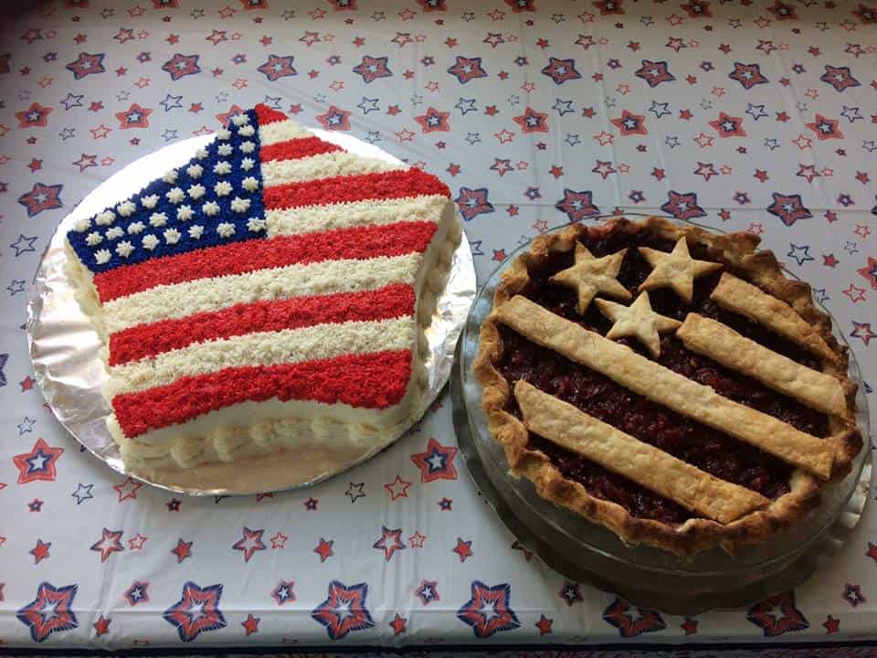 4th of July cake and pie