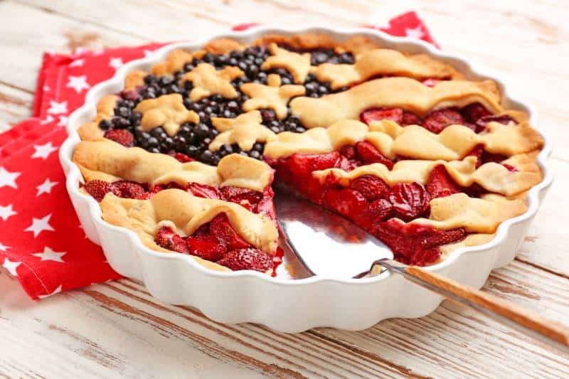 American flag pie for the Fourth of July