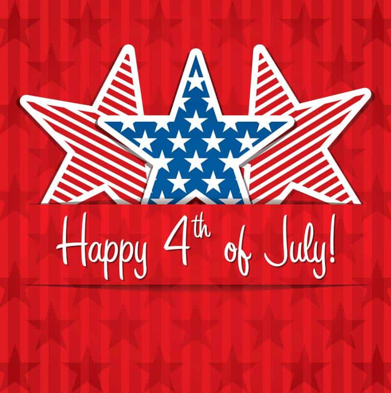 Red, White and blue fourth of July star sign