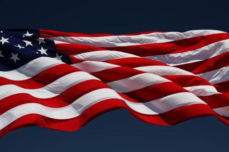 American flag waving