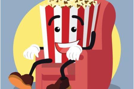 Popcorn watching movie