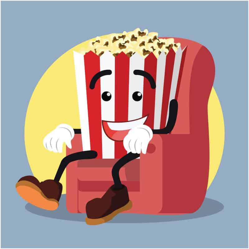 Popcorn watching movie