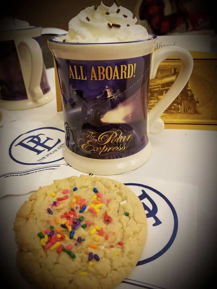 Baldwin, Kansas Polar Express - souvenir mug of hot chocolate and cookie
