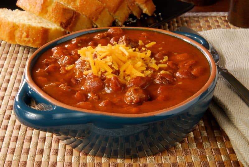 Kansas City food deal - bowl of chili sprinkled with cheese