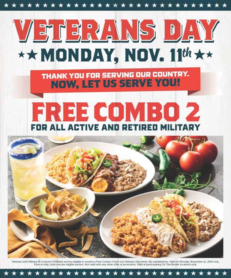 On The Border Honors Veterans and Active Military with Free Combo Meal