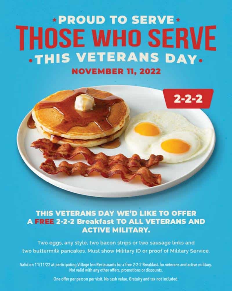 Veterans Day breakfast at Village Inn