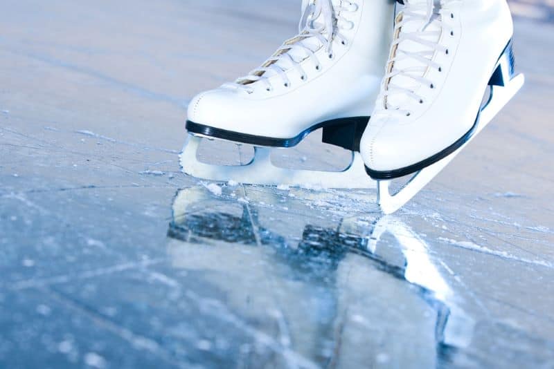 Polar Express on Ice - a pair of figure skates on ice