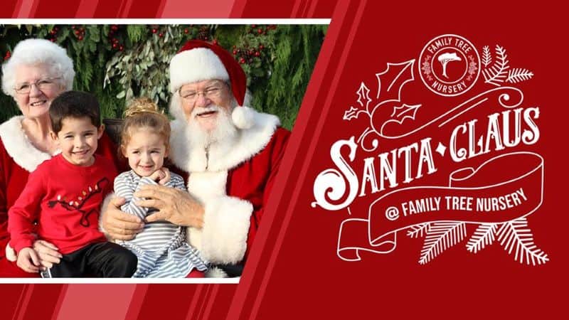 Free Santa Photos with Santa in Kansas City - Santa and Mrs. Claus with two young kids