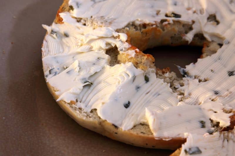 National bagel day deals in Kansas City - bagel with herb cream cheese