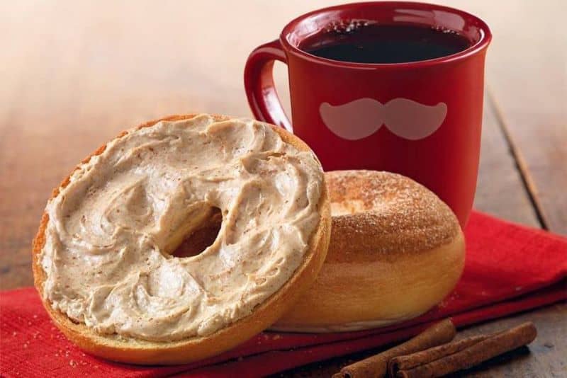 National Bagel Day offers in Kansas City - bagel with cream cheese and a cup of coffee