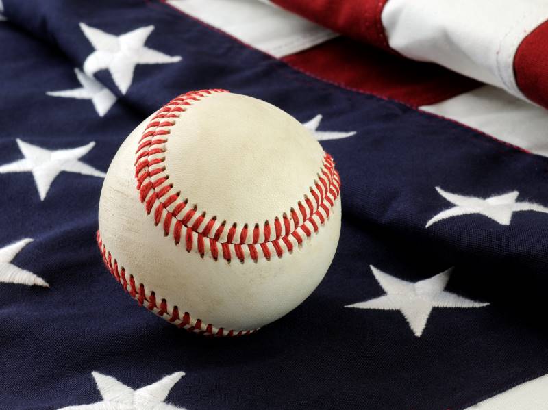 Kansas City Royals ticket discounts - baseball on an American flag