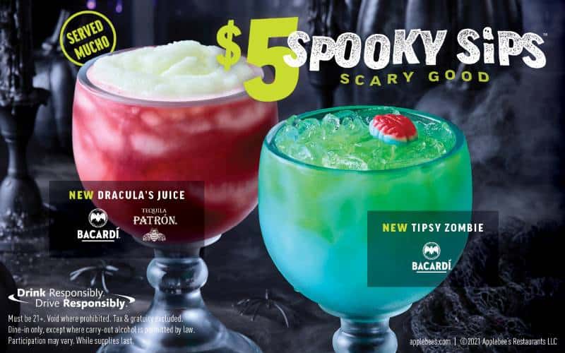 Applbee's Spooky Sips $5 cocktails