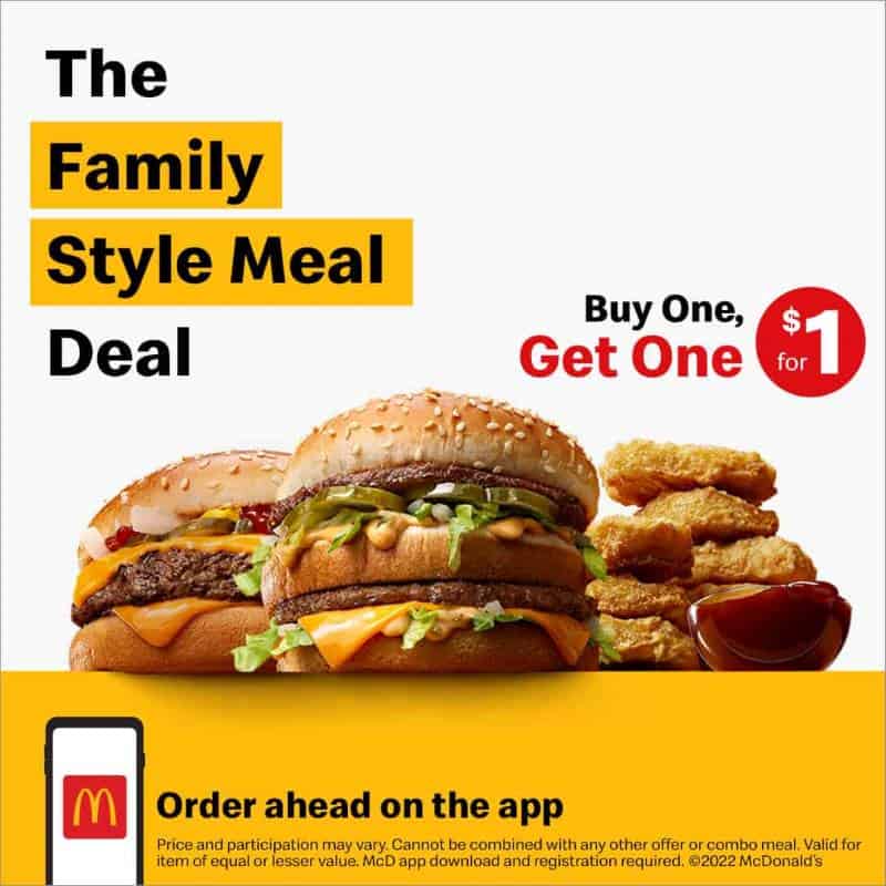 McDonald's meal deal menu items