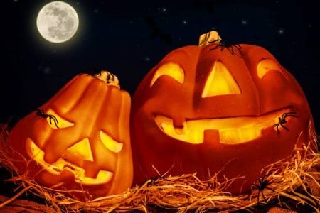 Glowing jack-o-lanterns at KC Parks Halloween Events