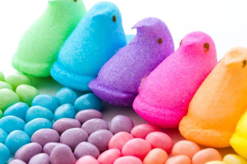 Peeps candies in bright colors