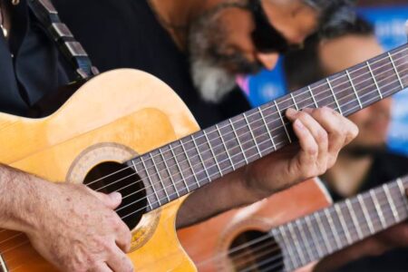 Man playing a guitar