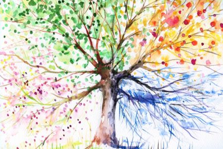 Watercolor of tree at local art fair