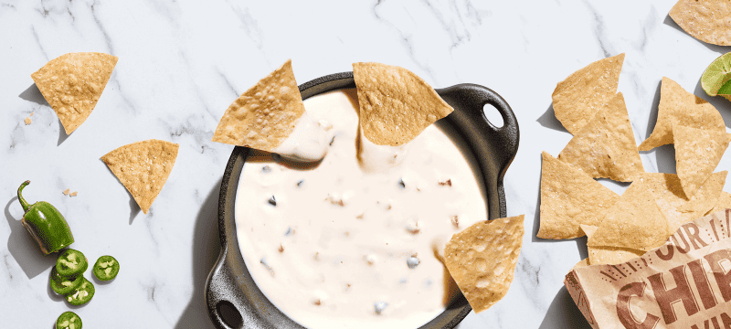 Queso blanco dip at Chipotle