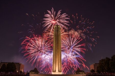 fireworks at WWI Museum on July 4 in Kansas City, Mo.