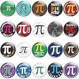 Dvbonike 40Pcs Mathematics Pi Day Button Pins - Math π Round Badge 3.14 Pinback International Day of Mathematics Decoration for School Classroom Activity Party Favor Supplies Clothe Bag Hat Accessory